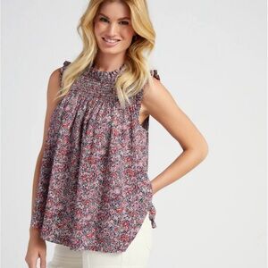 Treasure & Bond Smocked Sleeveless Blouse Size Small